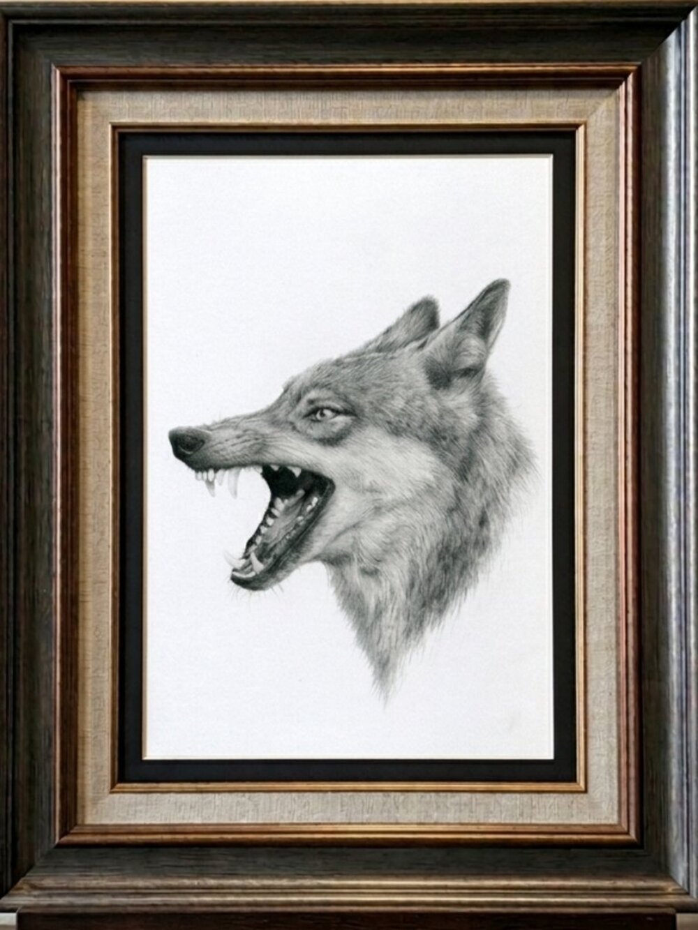 Wolf Graphite Pencil Drawing Fine Art Print Wall Decor Gift Idea Aesthetic Room